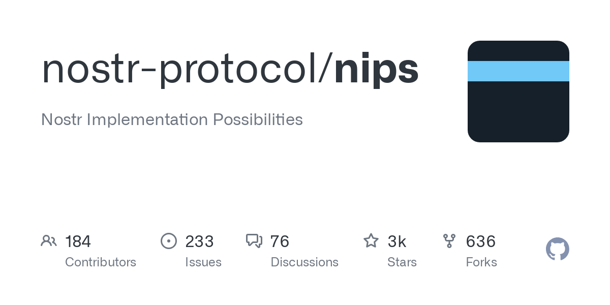 GitHub - nostr-protocol/nips: Nostr Implementation Possibilities
