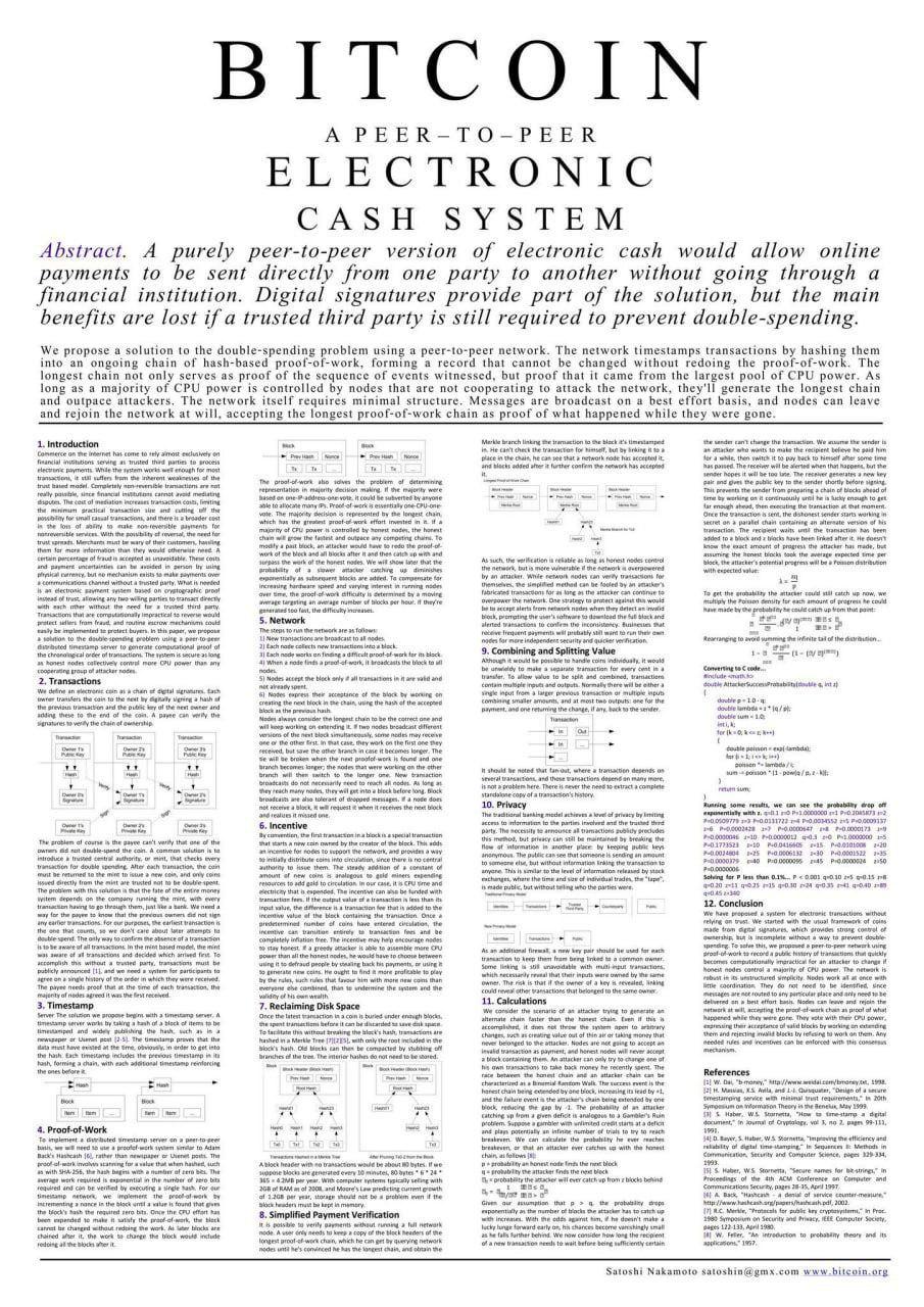On this day 16 years ago, Satoshi Nakamoto published the Bitcoin Whitepaper.  : r/btc