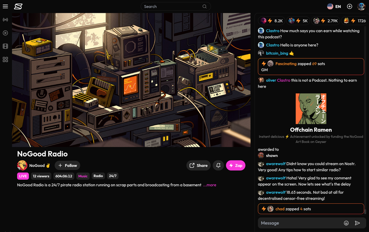 Exploring Nostr Streaming: Zap.Stream and Nostrudel.ninja