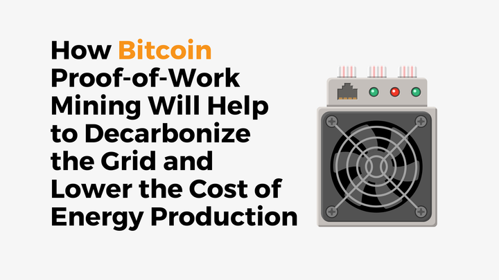 How Bitcoin Proof-of-Work Mining Will Help to Decarbonize the Grid and Lower the Cost of Energy Production